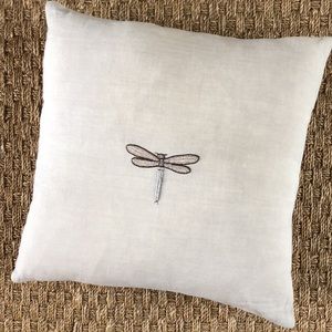 Talbots Linen Dragonfly Pillow